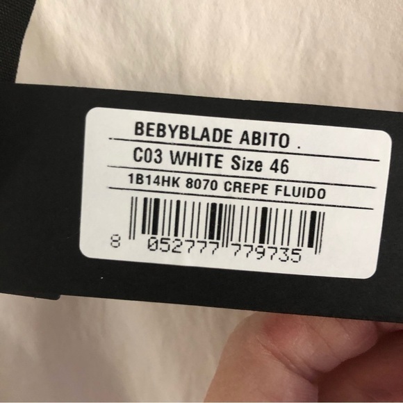 Pinko Dress BEBYBLADE Abito White Crepe Ruffle Sheath US -10 - Picture 11 of 16